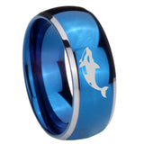 8mm Keller Whale Dome Blue 2 Tone Tungsten Carbide Promise Ring