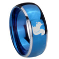8mm Squirrel Dome Blue 2 Tone Tungsten Carbide Promise Ring