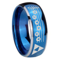 8mm Ocarina Songs Zelda Dome Two Tone Blue Tungsten Ring