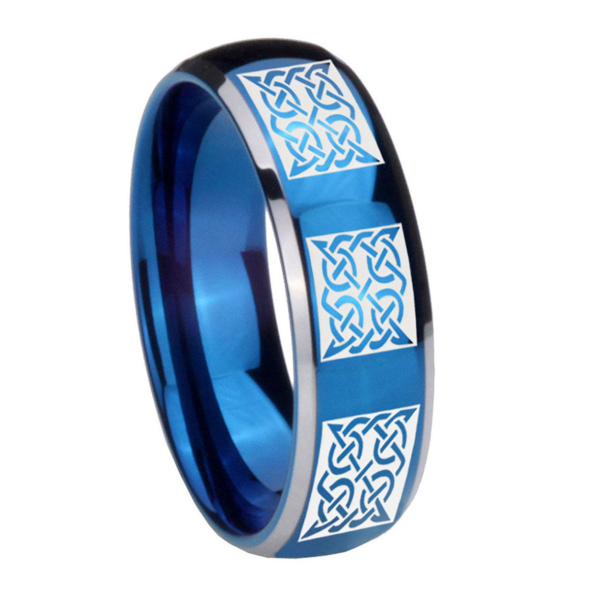 Flat Christian Cross Tungsten Carbide Bridal Ring Set