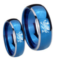Dragon Dome Blue 2 Tone Tungsten His and Hers