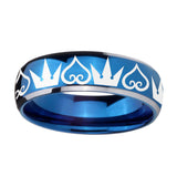 8mm-Hearts-and-Crowns-Dome-Blue-2-Tone-Tungsten-Carbide-Mens-Bands-Ring