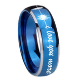 His Hers Sound Wave, I love you more Dome Blue 2 Tone Tungsten Rings for Men Set