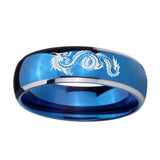 8mm-Dragon-Dome-Blue-2-Tone-Tungsten-Carbide-Men's-Wedding-Band