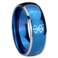 8mm Stigma Sangrando Berserk Inspired Dome Two Tone Blue Tungsten Ring