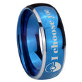 8mm Pokeball Pokemon Dome Two Tone Blue Tungsten Ring