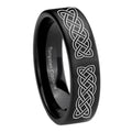 8mm Celtic Knot Pipe Cut Brush Black Tungsten Custom Ring