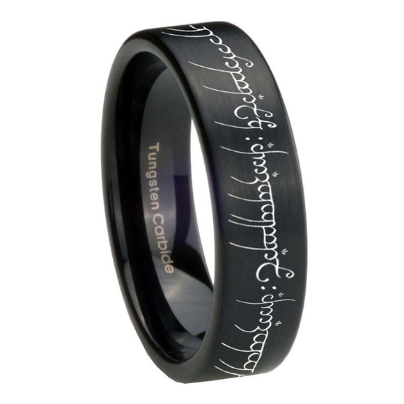 6, 8mm Lord Of The Rings Pipe Cut Black Ring Bands For Him