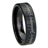 6, 8mm Lord Of The Rings Pipe Cut Black Ring Bands For Him