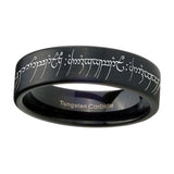 6, 8mm Lord Of The Rings Pipe Cut Black Ring Bands For Him