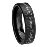 8mm Lord Of The Rings Pipe Cut Black Ring Bands For Him