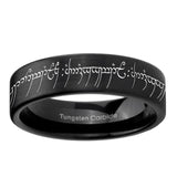 6, 8mm Lord Of The Rings Pipe Cut Black Ring Bands For Him