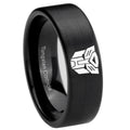 8mm Transformers Autobot Pipe Cut Brush Black Tungsten Ring