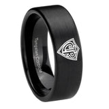 8mm CTR Pipe Cut Brush Black Tungsten Carbide Mens Engagement Band