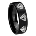 8mm Multiple CTR Pipe Cut Brush Black Tungsten Promised Band