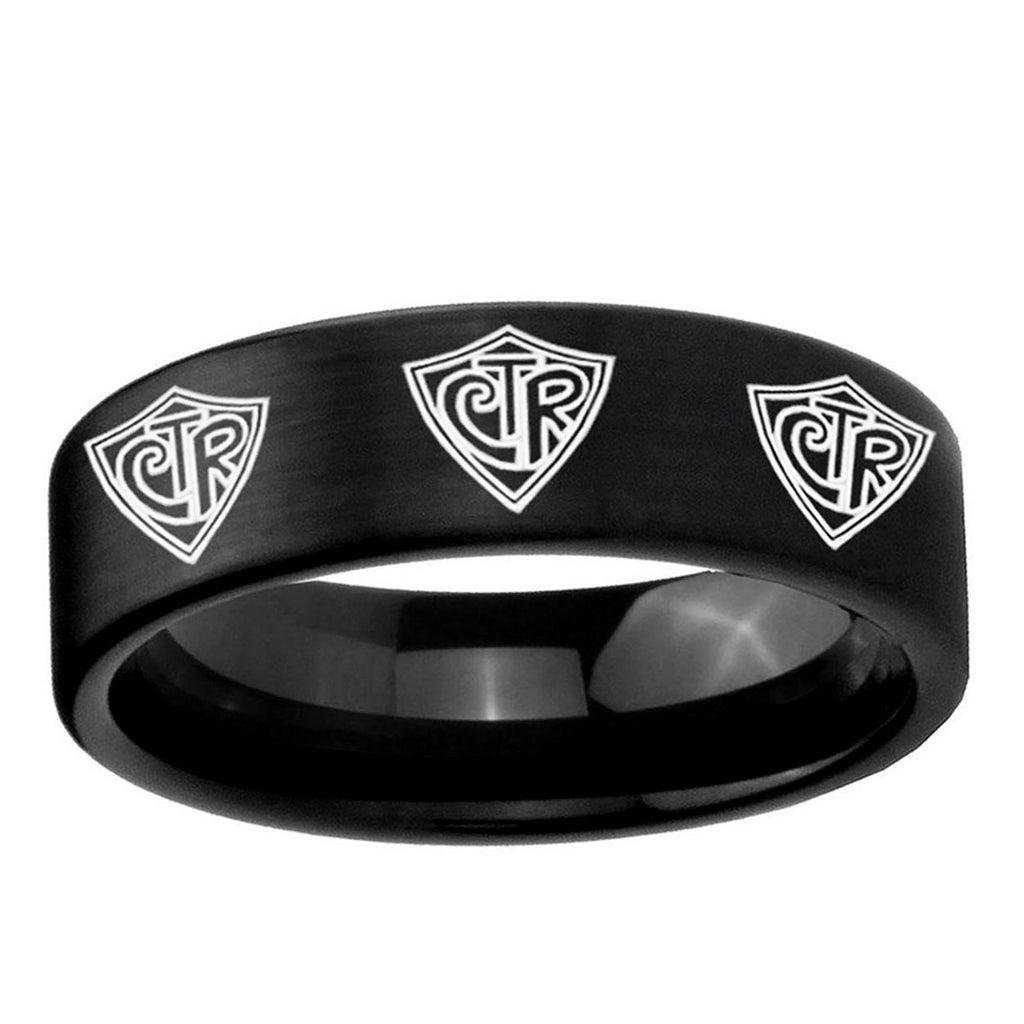 6mm Multiple CTR Pipe Cut Brush Black Tungsten Promised Band