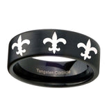8mm-Multiple-Fleur-De-Lis-Pipe-Cut-Brush-Black-Tungsten-Men's-Promise-Rings