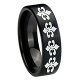 8mm-Multiple-Fleur-De-Lis-Pipe-Cut-Brush-Black-Tungsten-Custom-Ring-for-Men
