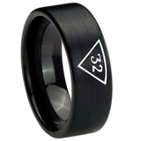 8mm-Masonic-32-Triangle-Freemason-Pipe-Cut-Brush-Black-Tungsten-Carbide-Wedding-Engagement-Ring