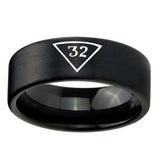 8mm-Masonic-32-Triangle-Freemason-Pipe-Cut-Brush-Black-Tungsten-Carbide-Wedding-Engagement-Ring