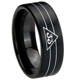 8mm-Masonic-32-Duo-Line-Freemason-Pipe-Cut-Brush-Black-Tungsten-Carbide-Wedding-Engagement-Ring