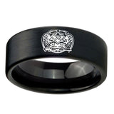 8mm-Masonic-32-Degree-Freemason-Pipe-Cut-Brush-Black-Tungsten-Carbide-Wedding-Engagement-Ring