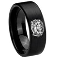 8mm Masonic 32 Degree Freemason Pipe Cut Black Tungsten Ring