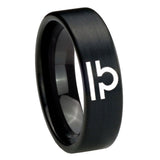 8mm-Libra-Horoscope-Pipe-Cut-Brush-Black-Tungsten-Carbide-Wedding-Bands-Ring