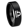 8mm Libra Horoscope Pipe Cut Brush Black Tungsten Ring