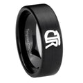 8mm CTR Pipe Cut Brush Black Tungsten Men's Wedding Band