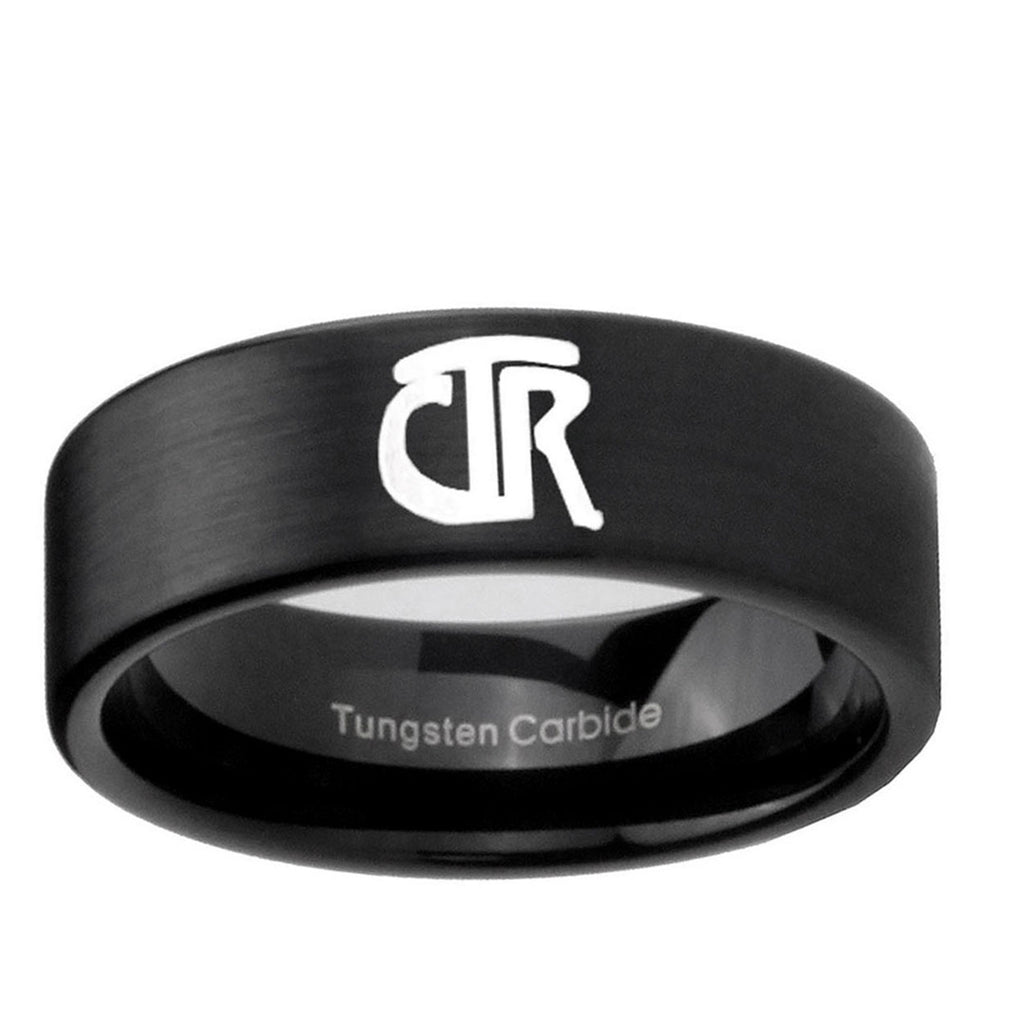 6mm CTR Pipe Cut Brush Black Tungsten Men's Wedding Band