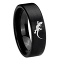8mm Lizard Pipe Cut Brush Black Tungsten Mens Wedding Ring