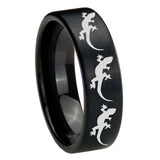 8mm-Multiple-Lizard-Pipe-Cut-Brush-Black-Tungsten-Carbide-Men's-Wedding-Ring