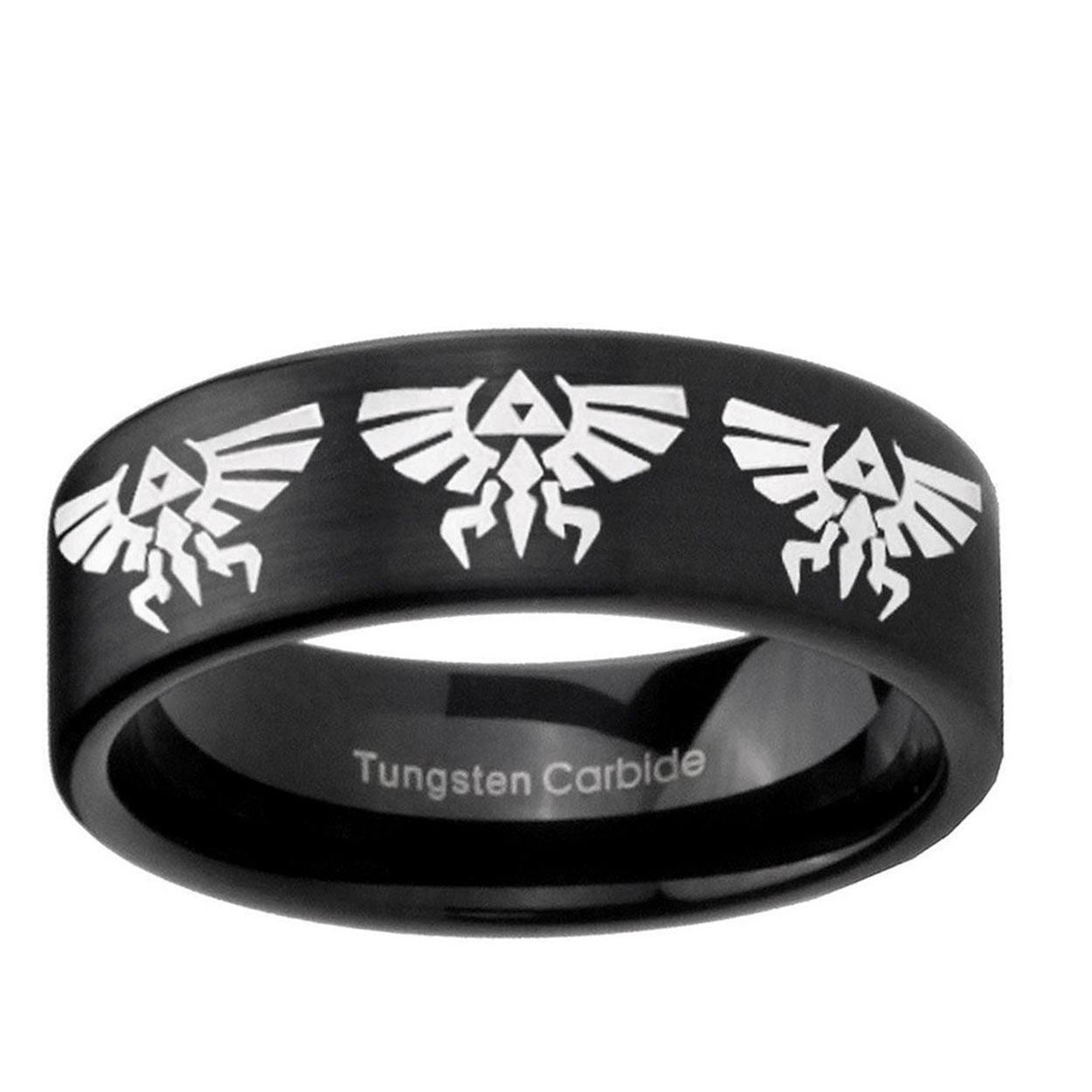 6mm Multiple Zelda Skyward Sword Pipe Cut Black Tungsten Band