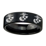 8mm-Multiple-Marine-Pipe-Cut-Brush-Black-Tungsten-Carbide-Rings-for-Men