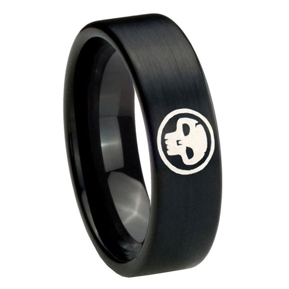 8mm-Skull-Pipe-Cut-Brush-Black-Tungsten-Carbide-Wedding-Band-Mens