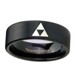 8mm-Zelda-Triforce-Pipe-Cut-Brush-Black-Tungsten-Wedding-Engagement-Ring