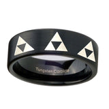 8mm-Multiple-Zelda-Triforce-Pipe-Cut-Brush-Black-Tungsten-Wedding-Engraving-Ring