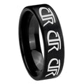 8mm Multiple CTR Pipe Cut Brush Black Tungsten Promised Band