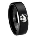 8mm Thundercat Pipe Cut Brush Black Tungsten Engagement Ring