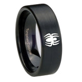 8mm-Spiderman-Pipe-Cut-Brush-Black-Tungsten-Carbide-Mens-Engagement-Ring