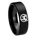8mm Honey Bee Pipe Cut Brush Black Tungsten Custom Ring