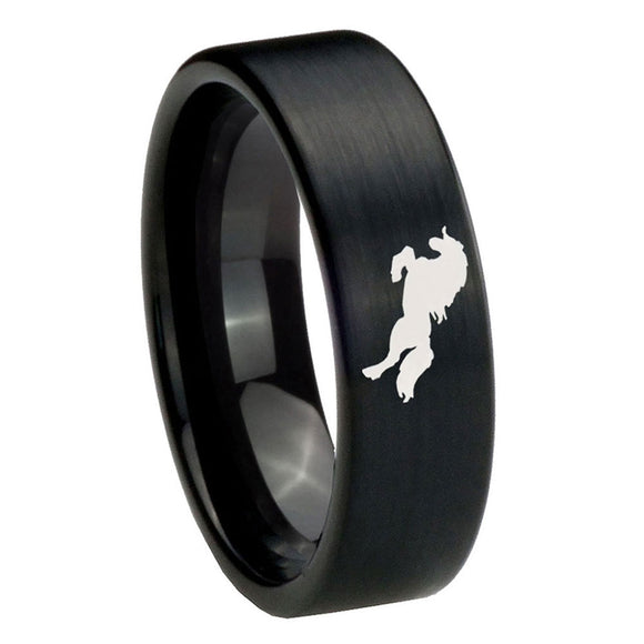 8mm-Horse-Pipe-Cut-Brush-Black-Tungsten-Carbide-Wedding-Engagement-Ring