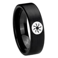 8mm Magic The Gathering Pipe Cut Brush Black Tungsten Ring