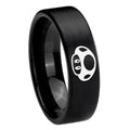 8mm Mario Mushroom Pipe Cut Brush Black Tungsten Ring