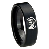 8mm-Metroid-Pipe-Cut-Brush-Black-Tungsten-Carbide-Men's-Bands-Ring