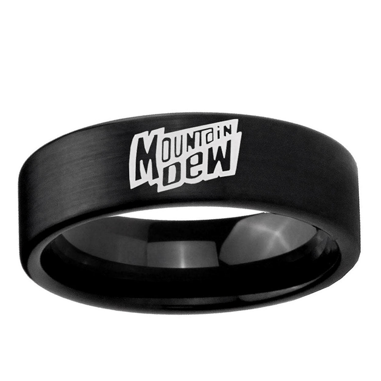 6mm Mountain Dew Pipe Cut Brush Black Tungsten Promised Band
