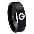 8mm Power Pipe Cut Brush Black Tungsten Mens Promise Ring