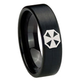 8mm-Resident-Evil-Pipe-Cut-Brush-Black-Tungsten-Carbide-Mens-Ring
