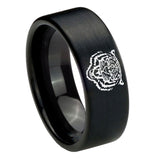 8mm-Lion-Pipe-Cut-Brush-Black-Tungsten-Carbide-Wedding-Bands-Ring